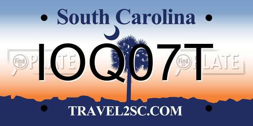 IOQ07T South Carolina License Plate
