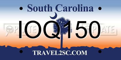 IOQ150 South Carolina License Plate