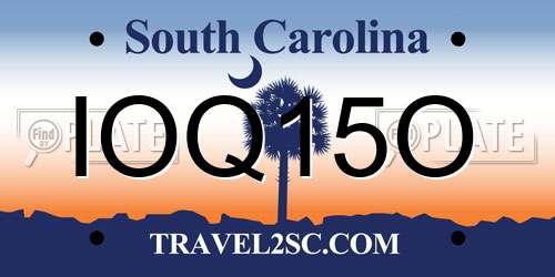 IOQ15O South Carolina License Plate