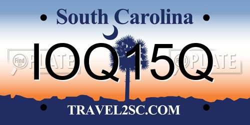 IOQ15Q South Carolina License Plate