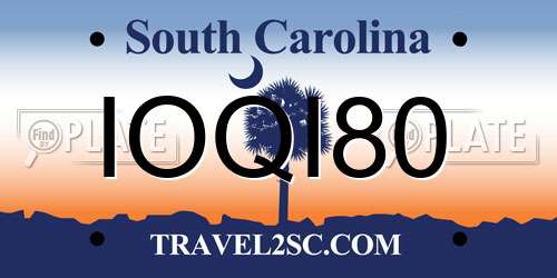 IOQI80 South Carolina License Plate