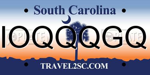 IOQQQGQ South Carolina License Plate
