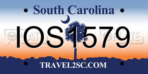 IOS1579 South Carolina License Plate
