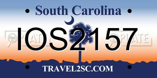 IOS2157 South Carolina License Plate