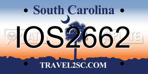 IOS2662 South Carolina License Plate