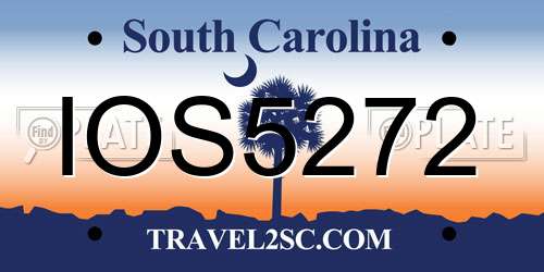 IOS5272 South Carolina License Plate