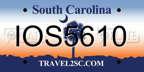 IOS5610 South Carolina License Plate