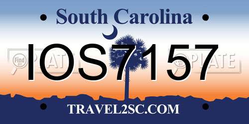 IOS7157 South Carolina License Plate