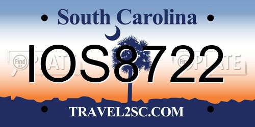 IOS8722 South Carolina License Plate