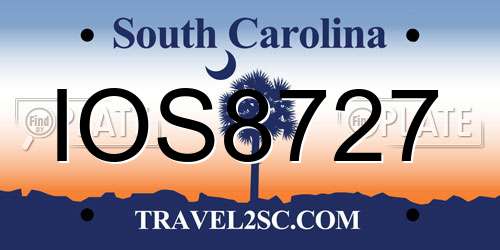 IOS8727 South Carolina License Plate