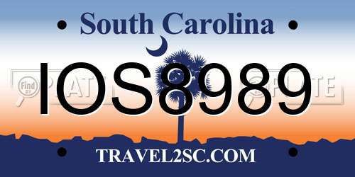 IOS8989 South Carolina License Plate