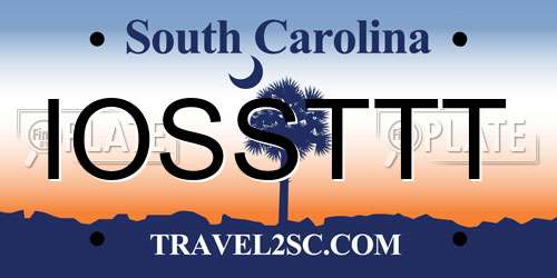 IOSSTTT South Carolina License Plate