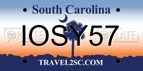 IOSY57 South Carolina License Plate