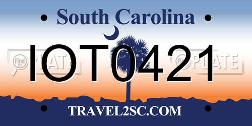 IOT0421 South Carolina License Plate