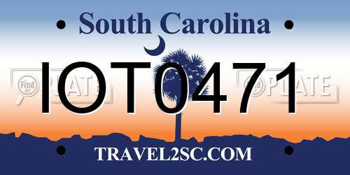 IOT0471 South Carolina License Plate