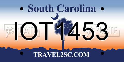 IOT1453 South Carolina License Plate
