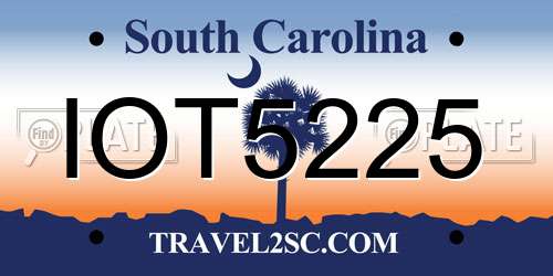 IOT5225 South Carolina License Plate