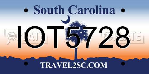 IOT5728 South Carolina License Plate