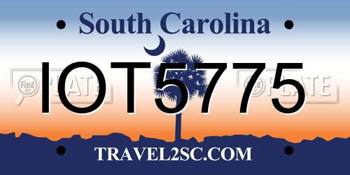 IOT5775 South Carolina License Plate