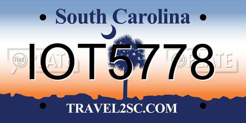 IOT5778 South Carolina License Plate