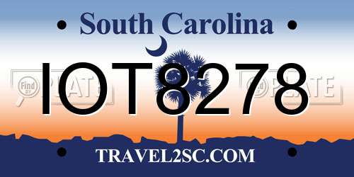 IOT8278 South Carolina License Plate