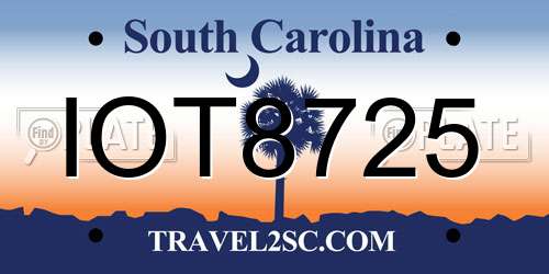 IOT8725 South Carolina License Plate