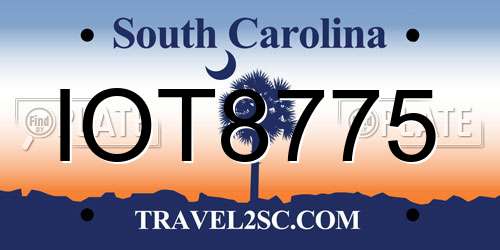 IOT8775 South Carolina License Plate