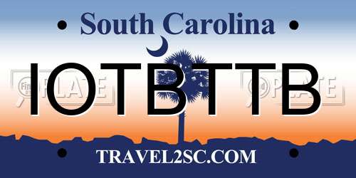 IOTBTTB South Carolina License Plate