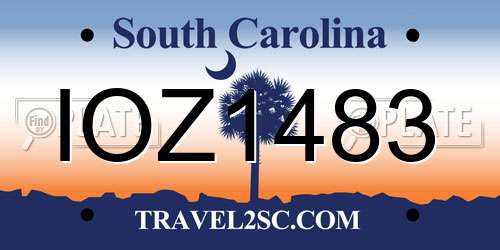 IOZ1483 South Carolina License Plate