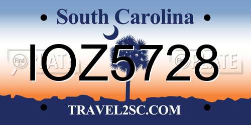 IOZ5728 South Carolina License Plate