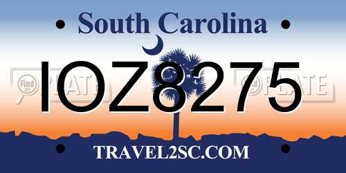 IOZ8275 South Carolina License Plate