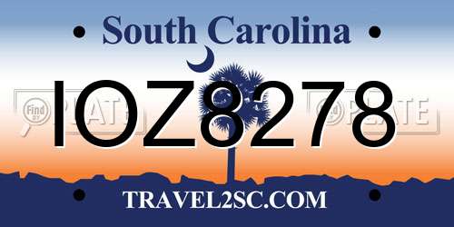 IOZ8278 South Carolina License Plate