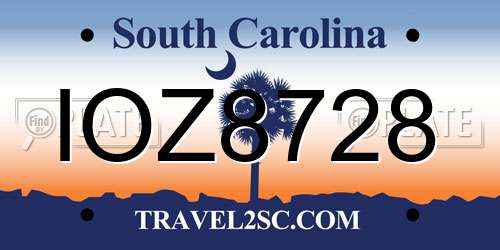 IOZ8728 South Carolina License Plate