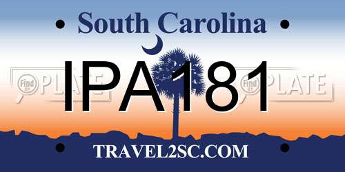 IPA181 South Carolina License Plate