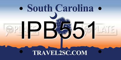 IPB551 South Carolina License Plate