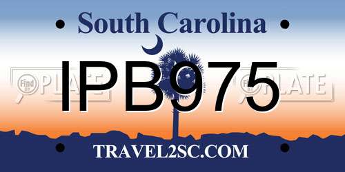 IPB975 South Carolina License Plate