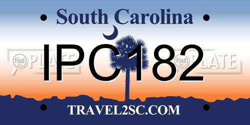 IPC182 South Carolina License Plate