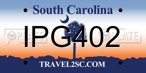 IPG402 South Carolina License Plate
