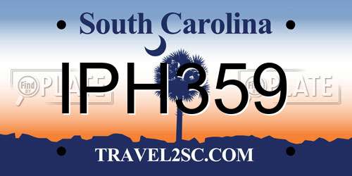 IPH359 South Carolina License Plate