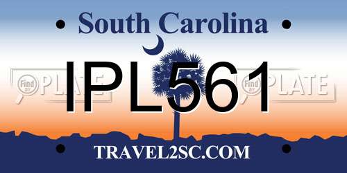 IPL561 South Carolina License Plate