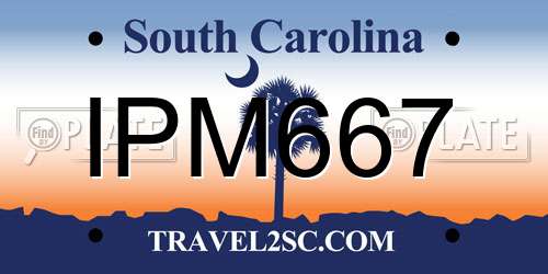 IPM667 South Carolina License Plate