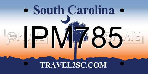 IPM785 South Carolina License Plate