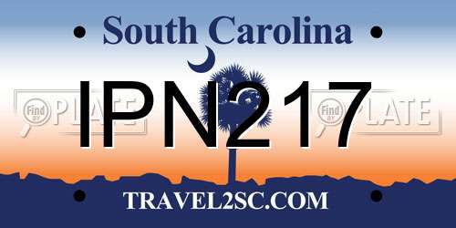 IPN217 South Carolina License Plate