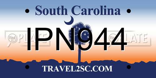 IPN944 South Carolina License Plate