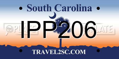 IPP206 South Carolina License Plate
