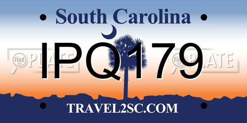 IPQ179 South Carolina License Plate