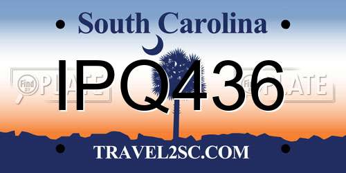 IPQ436 South Carolina License Plate