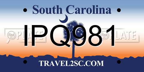 IPQ981 South Carolina License Plate