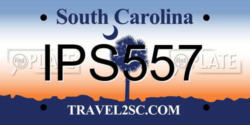 IPS557 South Carolina License Plate