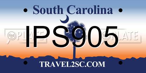 IPS905 South Carolina License Plate